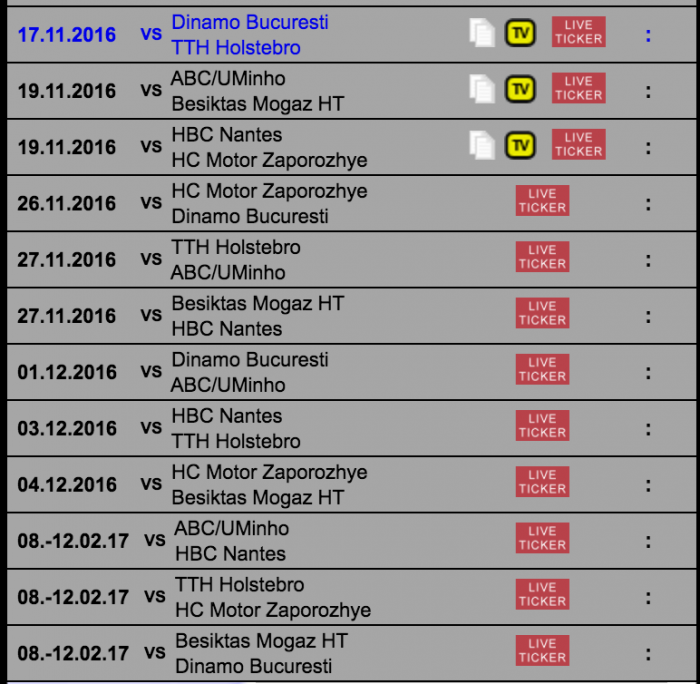 Dinamo Champions League Handbal