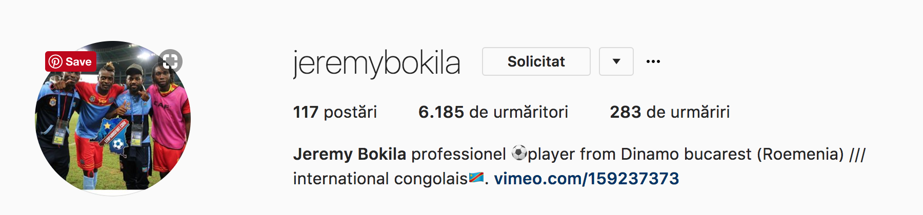 Jeremy Bokila Instagram Dinamo